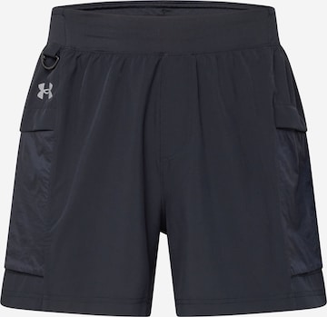 UNDER ARMOUR Regular Workout Pants 'RUN TRAIL' in Black: front