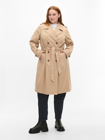 Zizzi Between-Seasons Coat 'SIMONE' in Beige