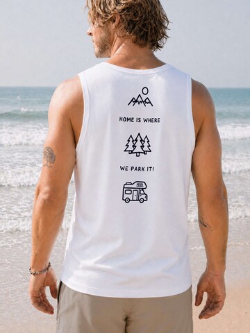 Neverless Shirt 'Minimalistic Camping'‌‌‌ in Weiß