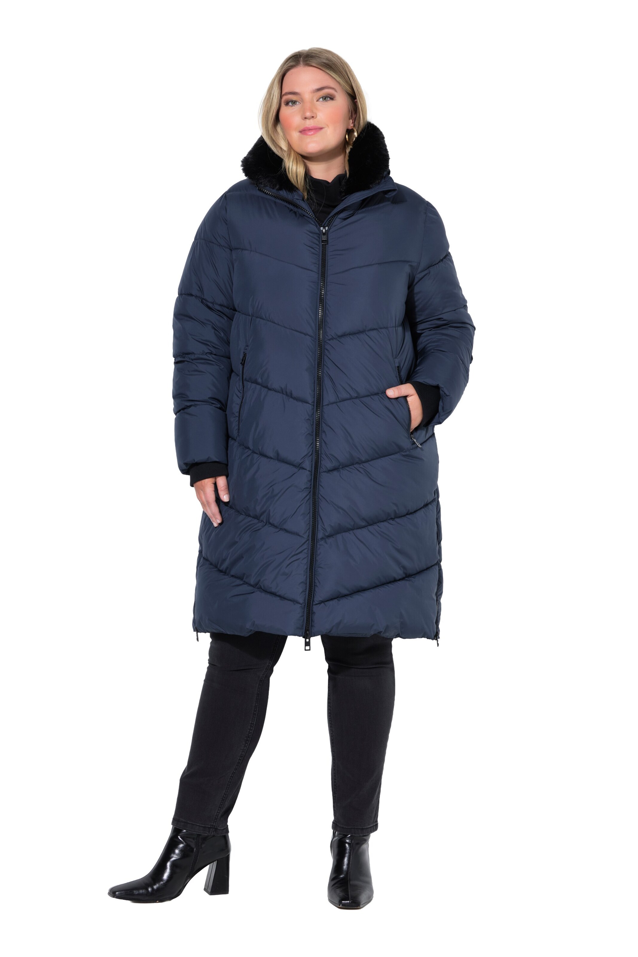 Ulla Popken Raincoat in Blue: front