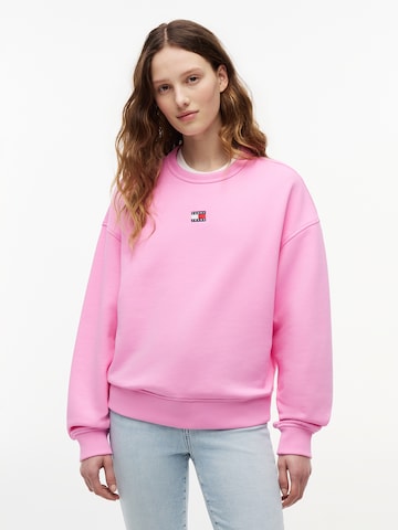 Sweat-shirt Tommy Jeans en rose : devant