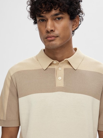 T-Shirt 'MATTIS' SELECTED HOMME en beige