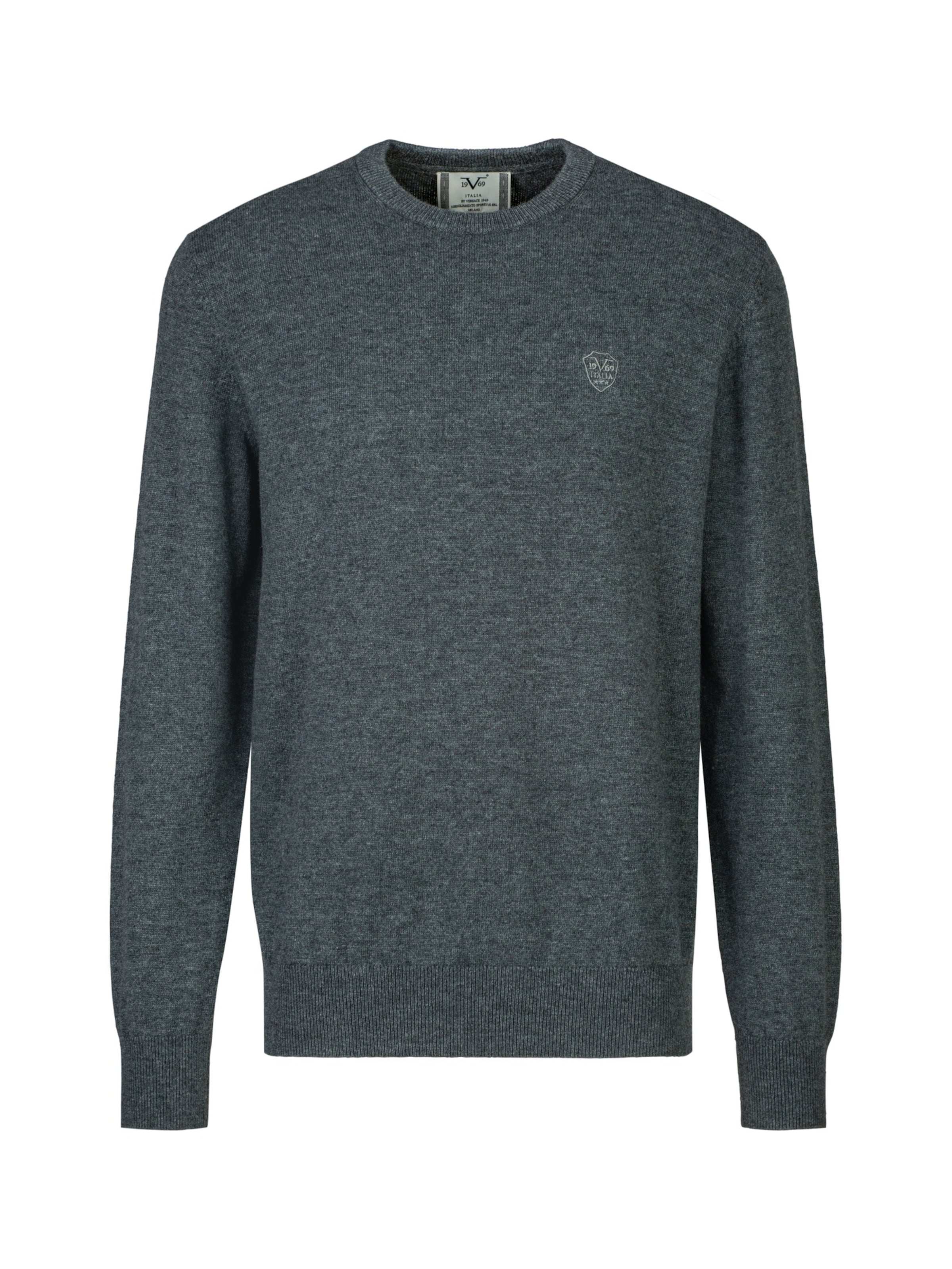 19V69 ITALIA Pullover 'Clint Embro' in Grau: Vorderseite