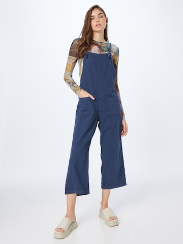 Monki Regular Tuinbroek jeans in Blauw: voorkant