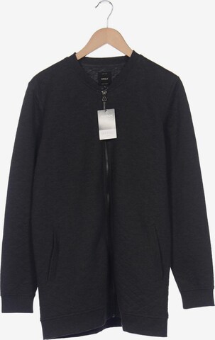 ONLY Sweatshirt & Zip-Up Hoodie in XL in Grey: front