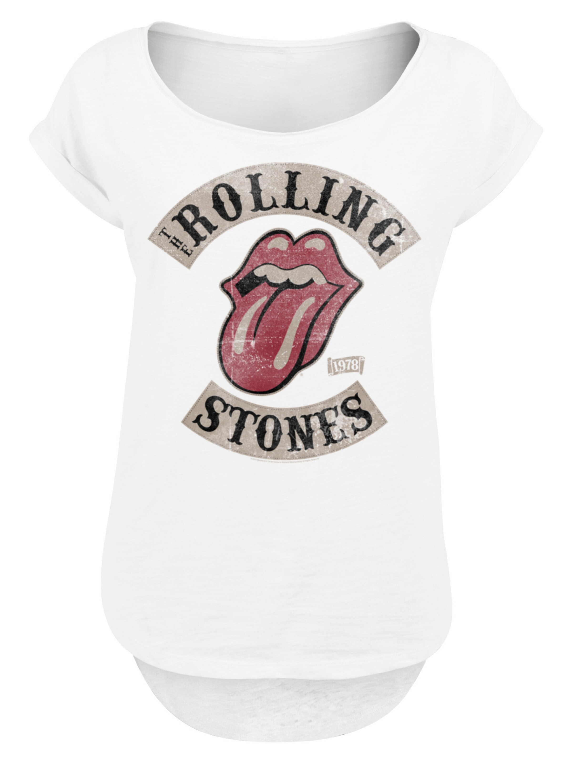 T-shirt 'The Rolling Stones Tour '78 Blk' F4NT4STIC en blanc : devant
