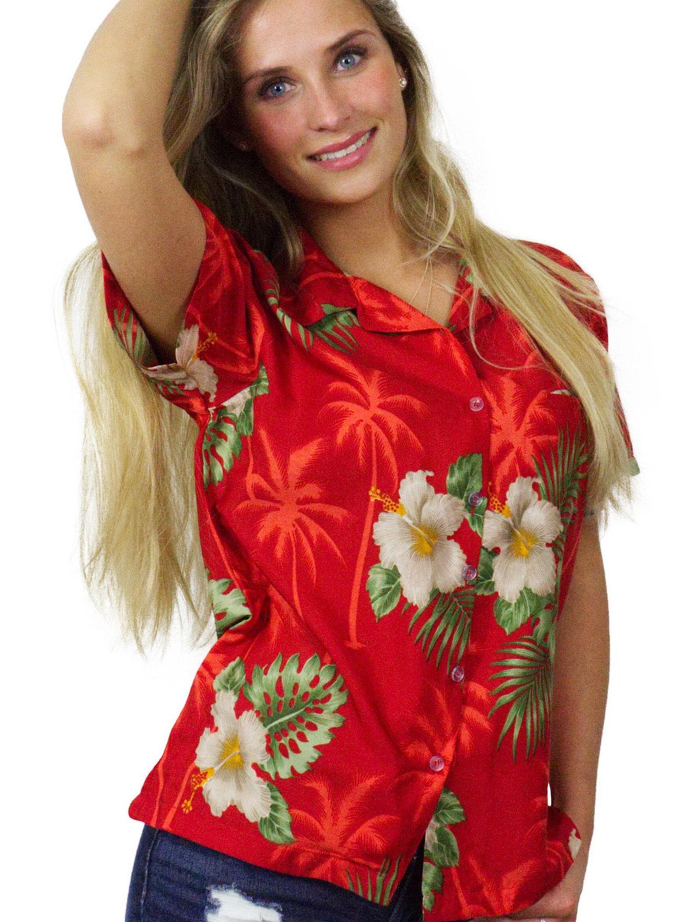 King Kameha Blouse 'Small Flower' in Red