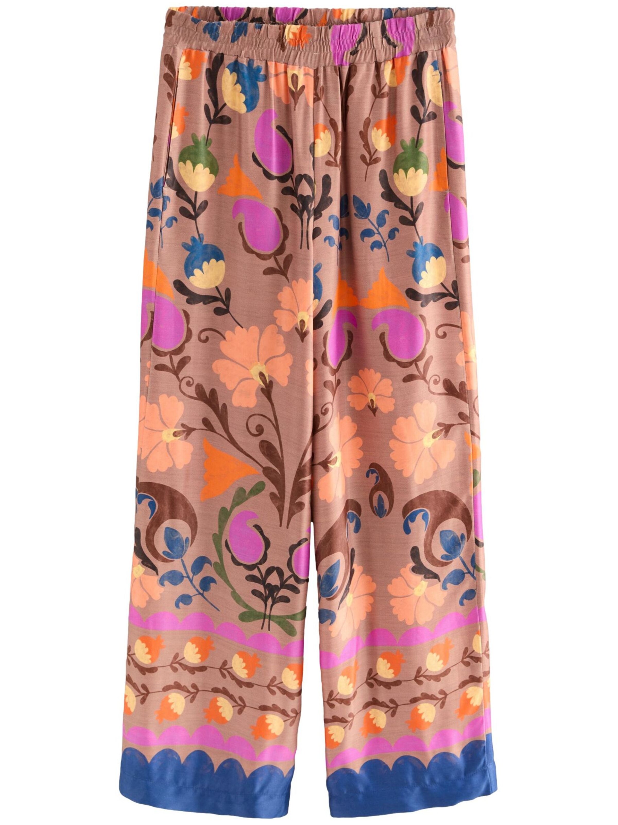 Next Wide leg Trousers in Brown: front