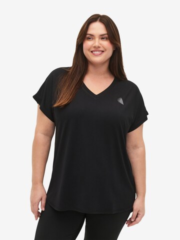 T-shirt 'ABASIC' Active by Zizzi en noir : devant