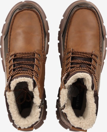 TOM TAILOR Lace-Up Boots in Brown