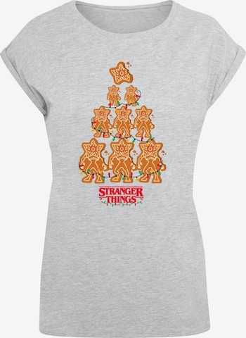 ABSOLUTE CULT Shirt 'Stranger Things - Gingerbread' in Grijs: voorkant