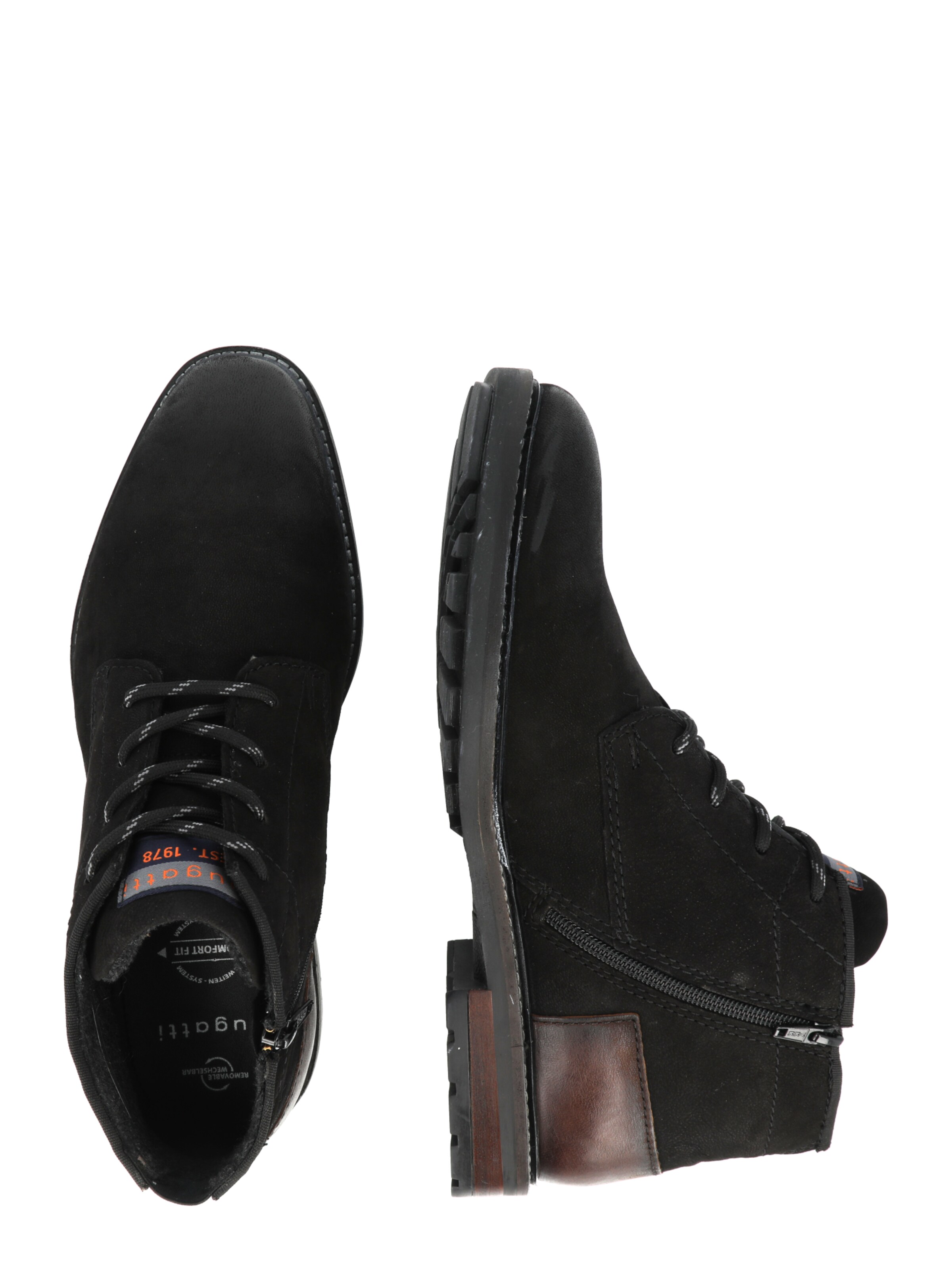 Bottes à lacets 'Bolo Exko' bugatti en noir