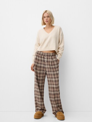Loosefit Pantalon à pince Bershka en marron