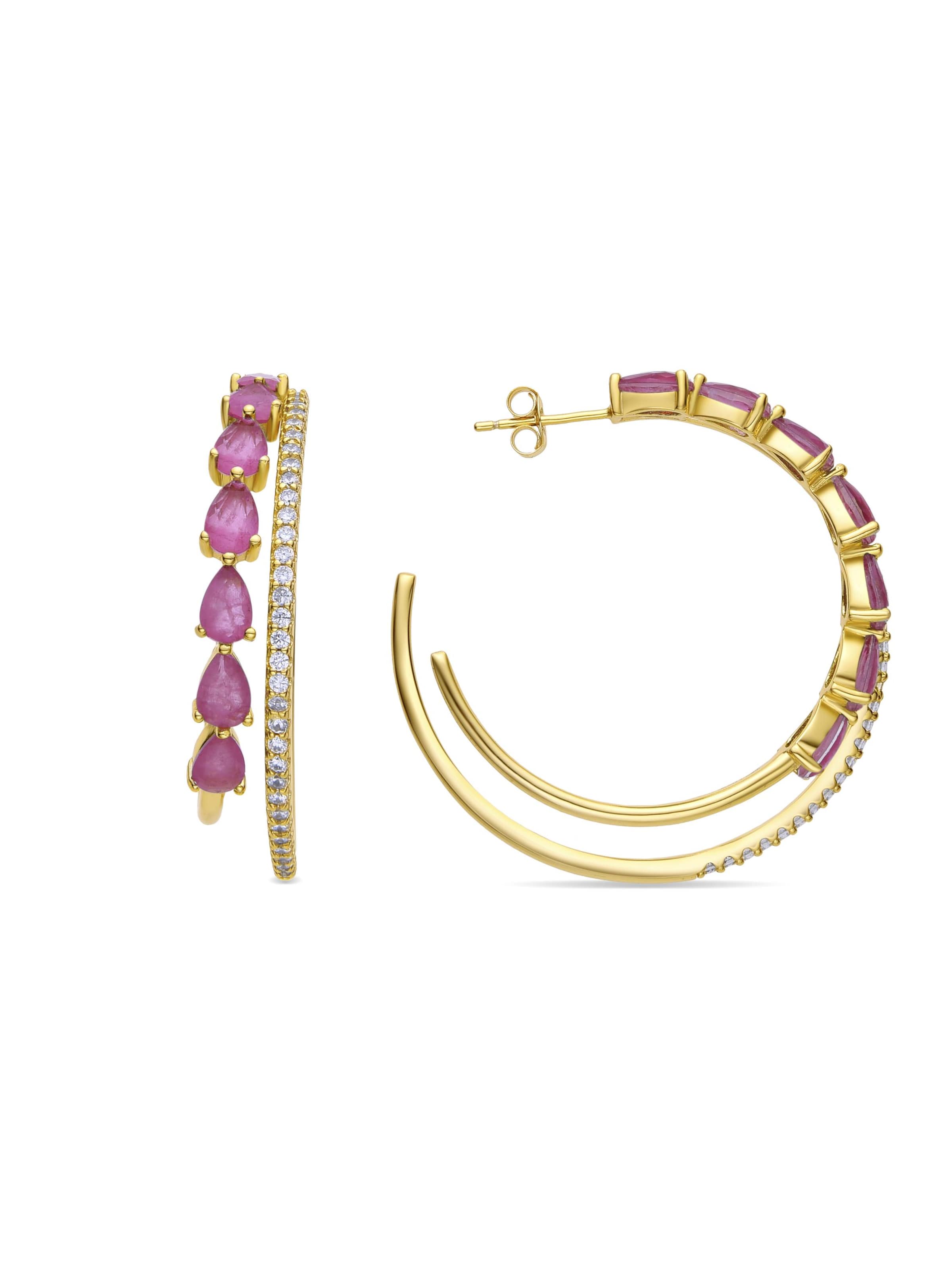 Luxenter - Pendientes 'ZIABEK' en rojo: frente