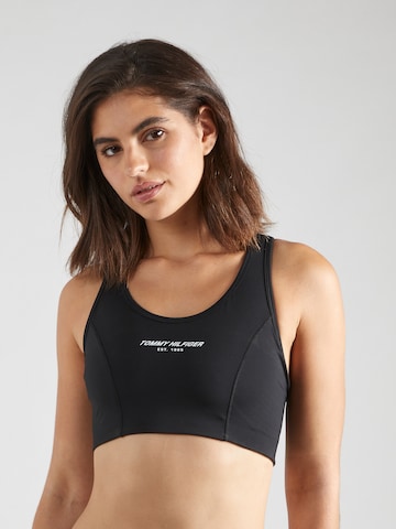 TOMMY HILFIGER Bustier Sport bh in Zwart: voorkant