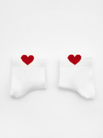 Pull&Bear Къси чорапи в бяло