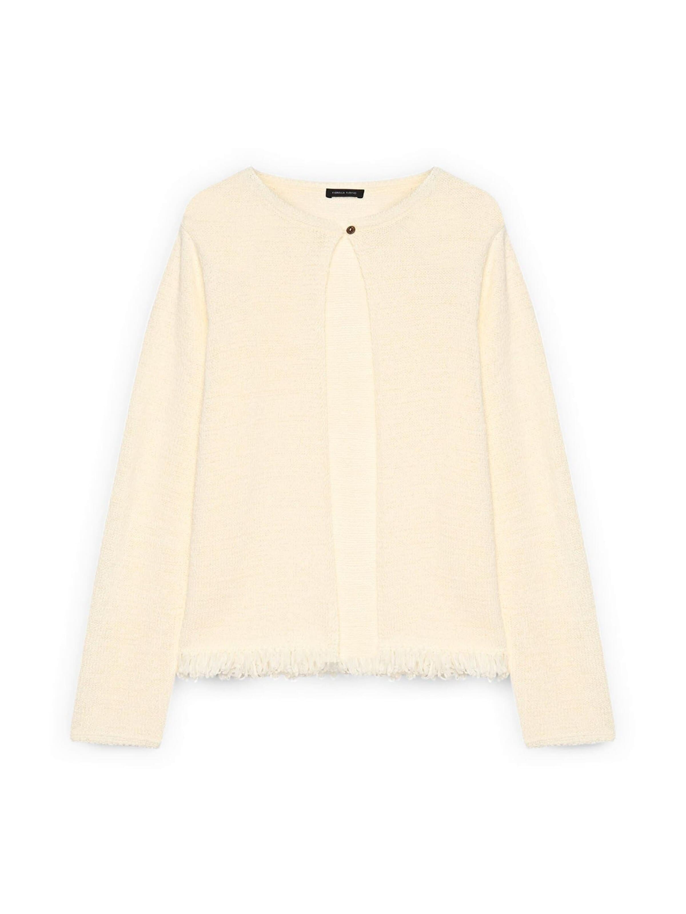 Cardigan Fiorella Rubino en blanc : devant