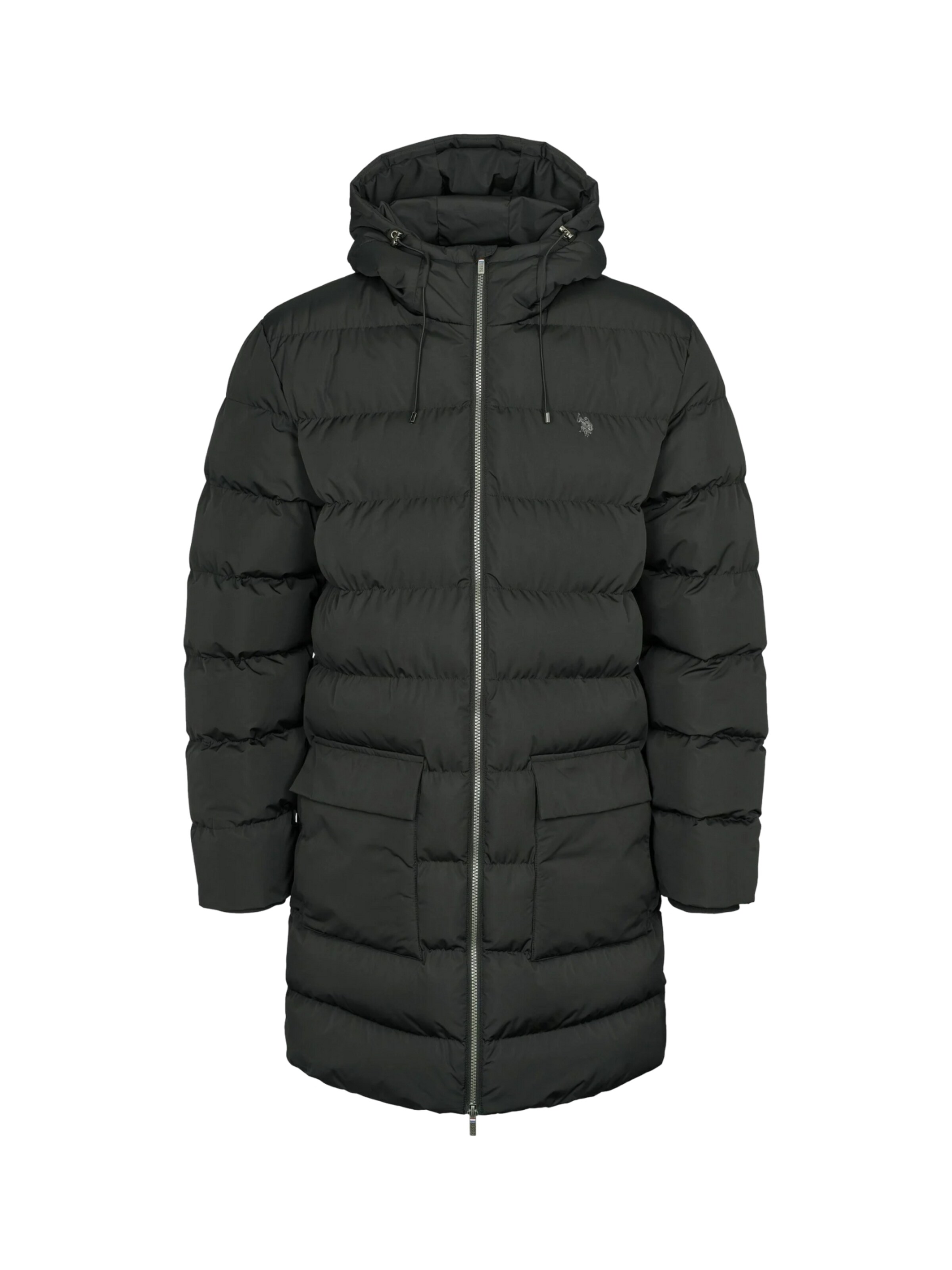 U.S. POLO ASSN. Wintermantel 'Albert ' in Zwart: voorkant