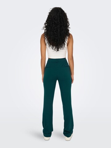 ONLY Flared Trousers with creases 'PEACH' in Green