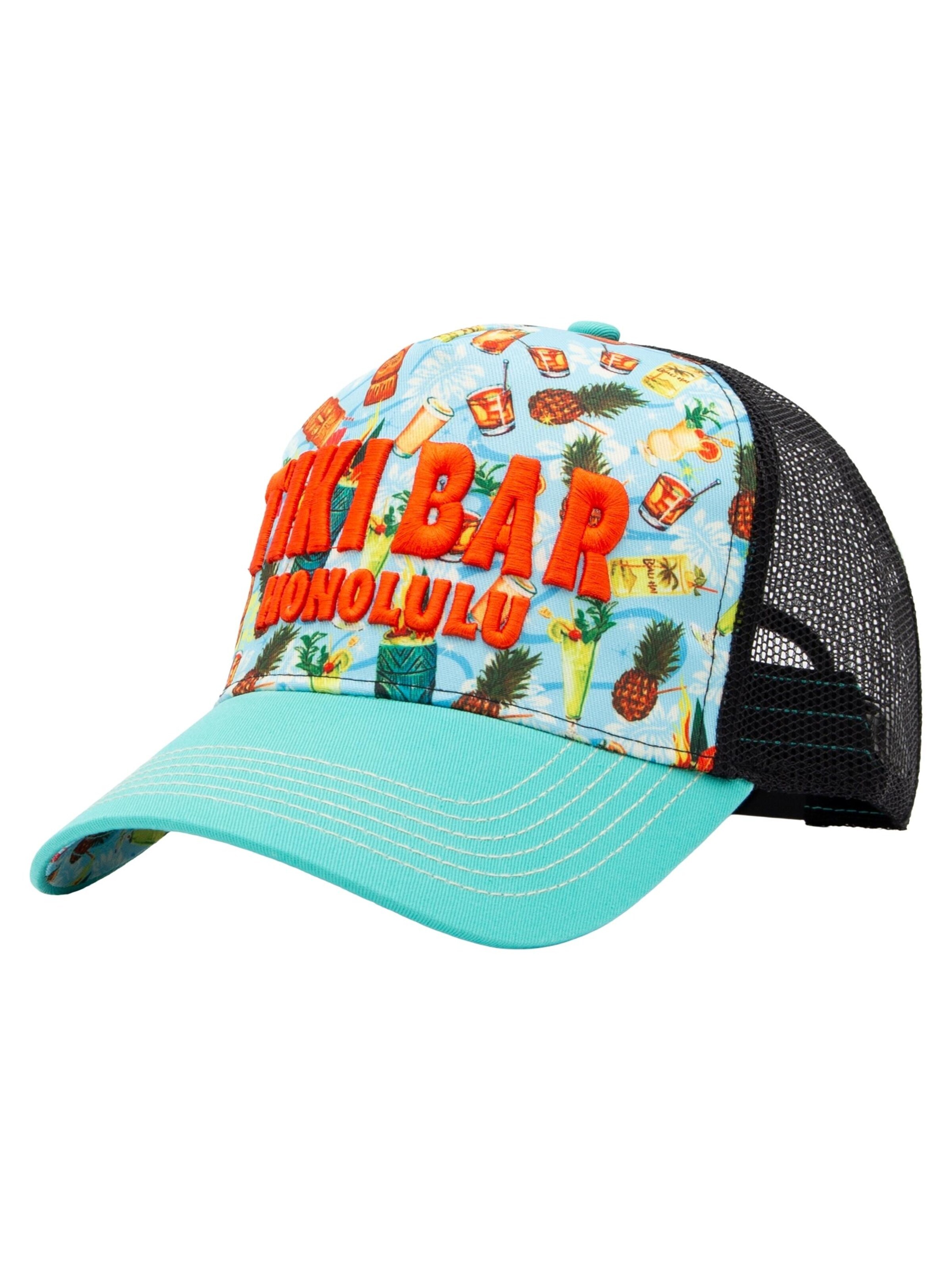 King Kerosin Cap 'Tiki Bar Honolulu' in Blue: front