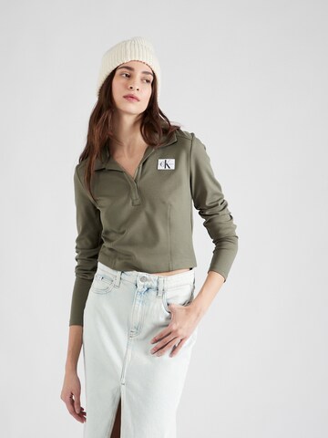 Calvin Klein Jeans Shirt in Groen: voorkant