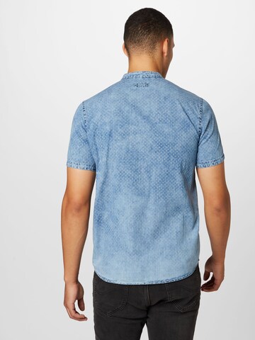 QS - Ajuste estrecho Camisa en azul