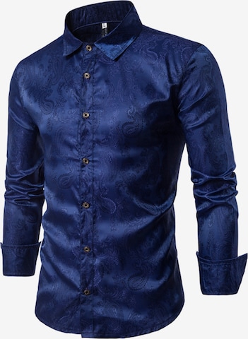 YOUTHUP Button Up Shirt 'Stick' in Blue: front