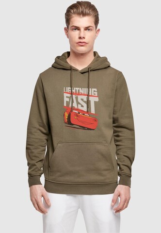 ABSOLUTE CULT Sweatshirt 'Cars - Lightning Fast' in Grün: predná strana