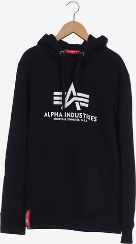 ALPHA INDUSTRIES Kapuzenpullover L in Schwarz: predná strana