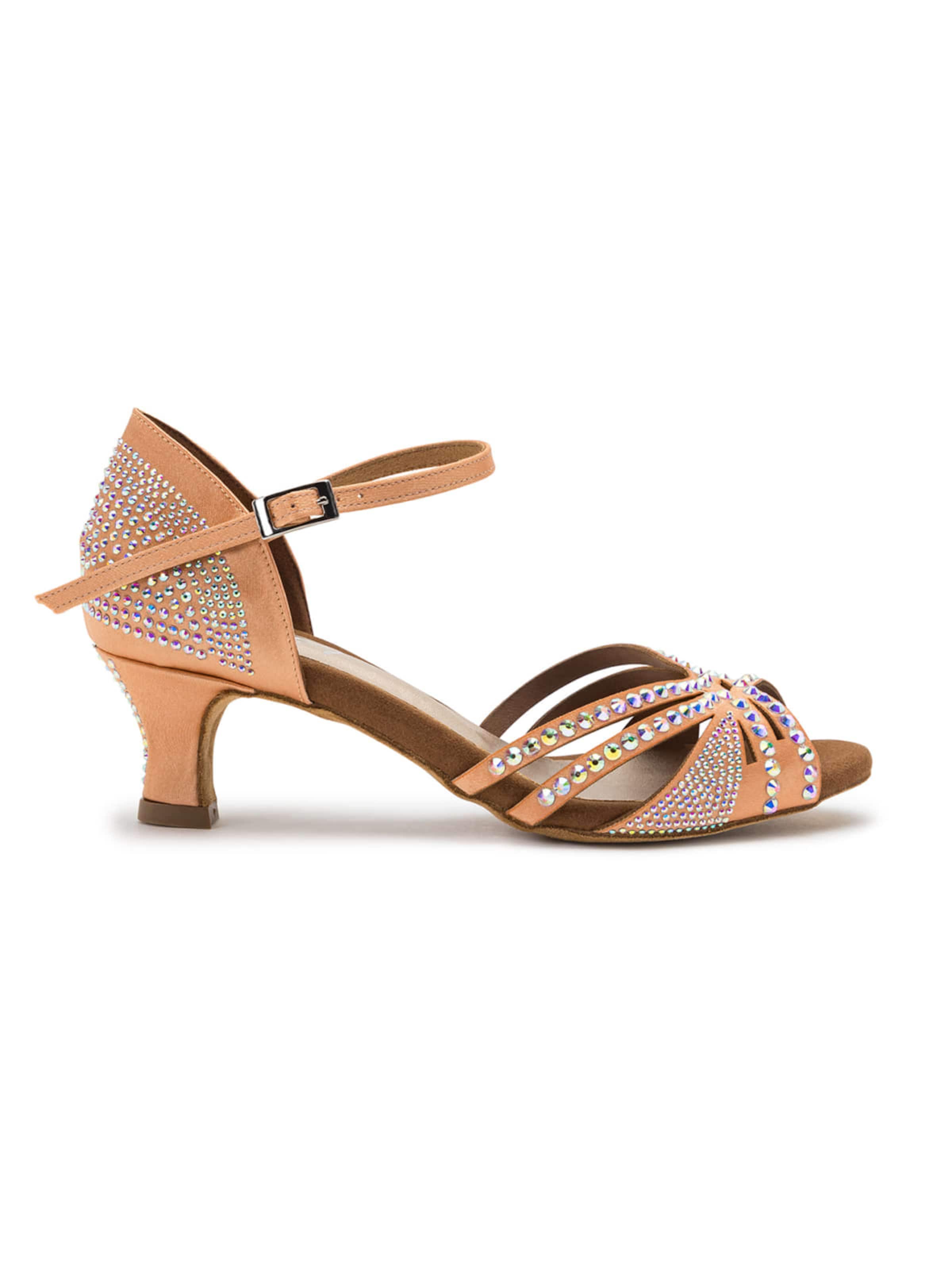 Dancing Queens Strap Sandals 'Sparkle Shine Tanzschuhe - Absatz 5.0 cm flare' in Beige: front
