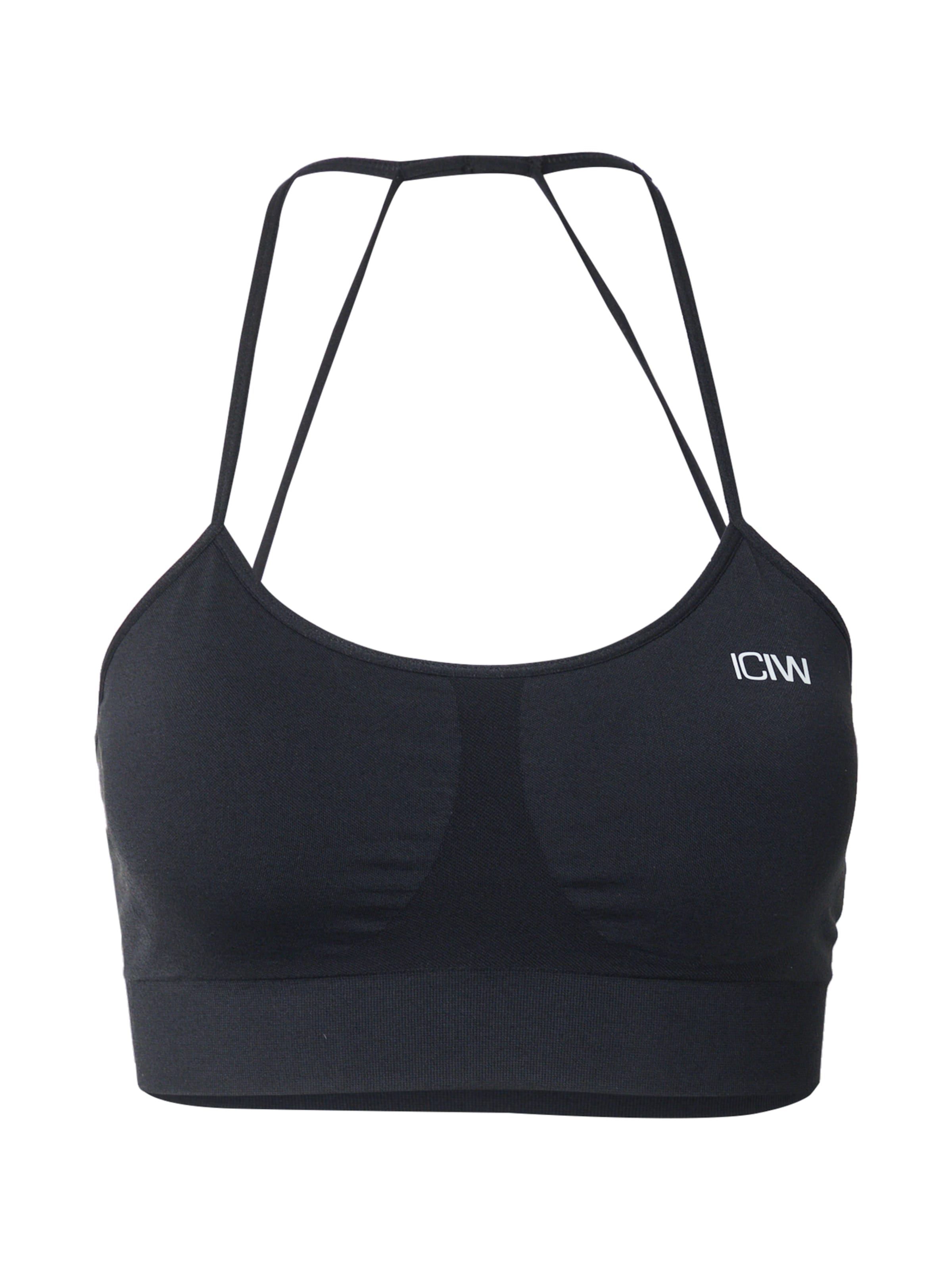 ICANIWILL Bygelfri Sportbehå i svart: framsida