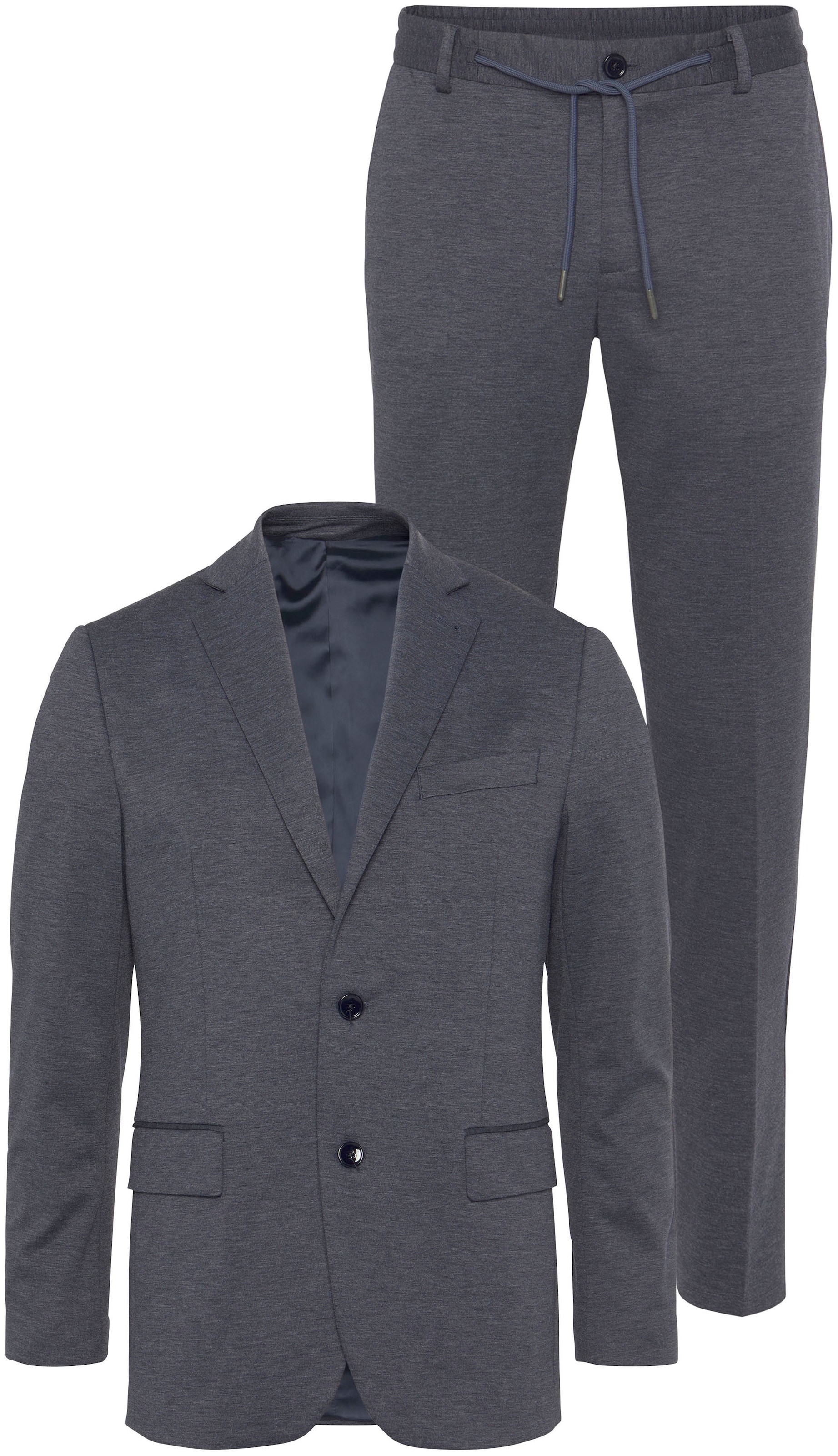 Bruno Banani Slimfit Anzug in Grau: Vorderseite