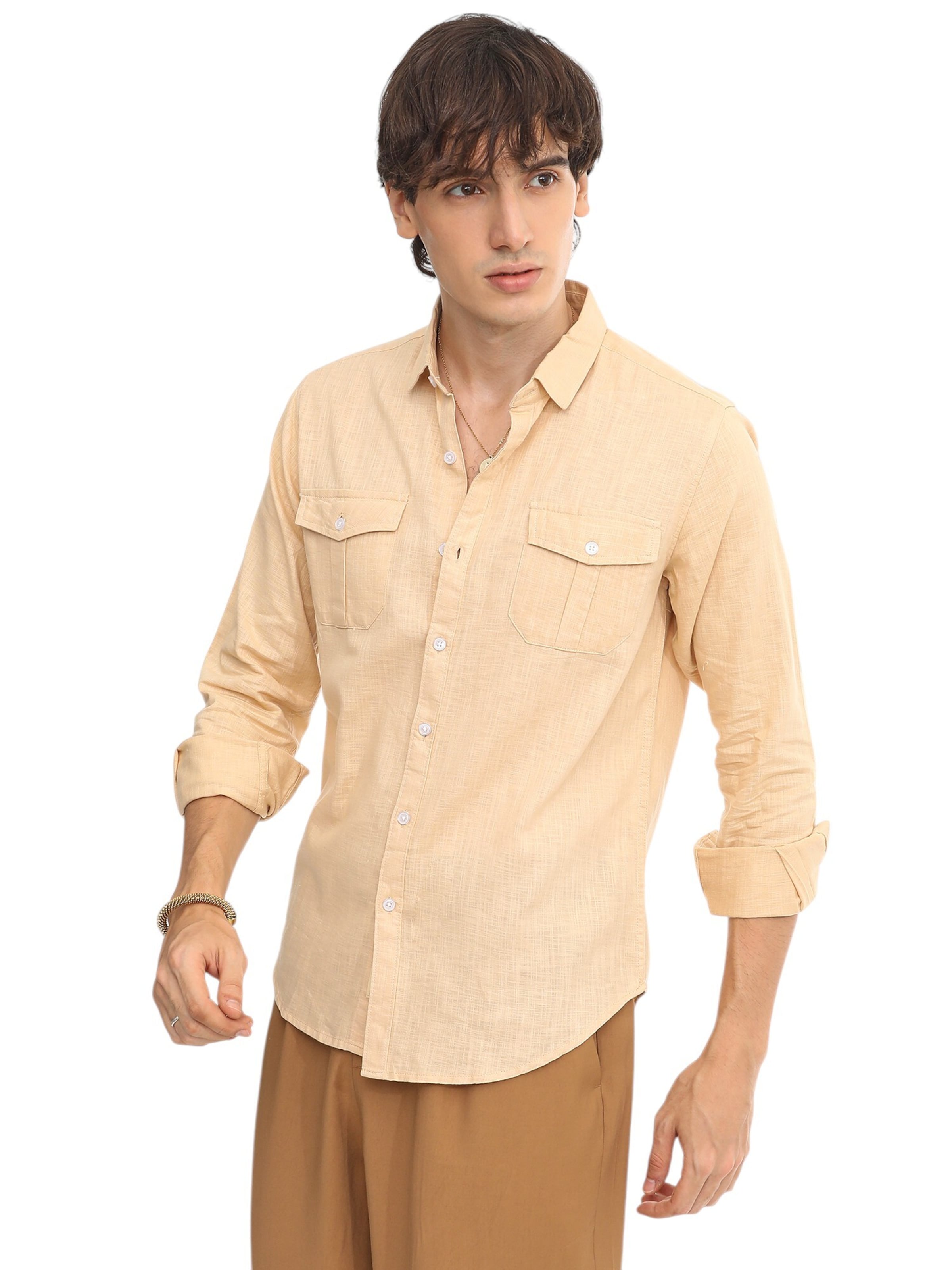Campus Sutra - Ajuste regular Camisa ' Ariah ' en amarillo