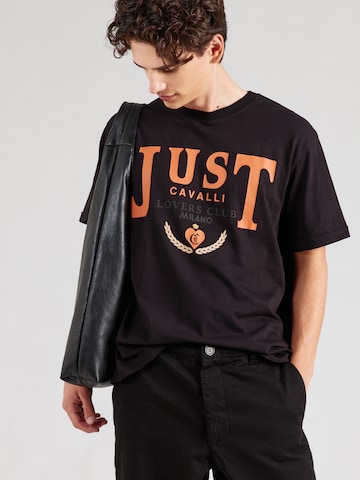 juoda Just Cavalli Marškinėliai 'LOVERS CLUB': priekis