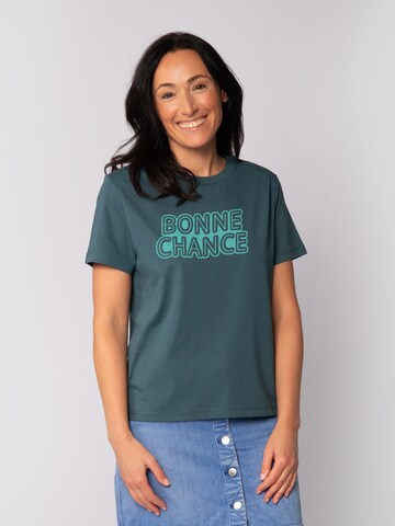 Maglietta 'Bonne Chance' di Watapparel in verde: frontale