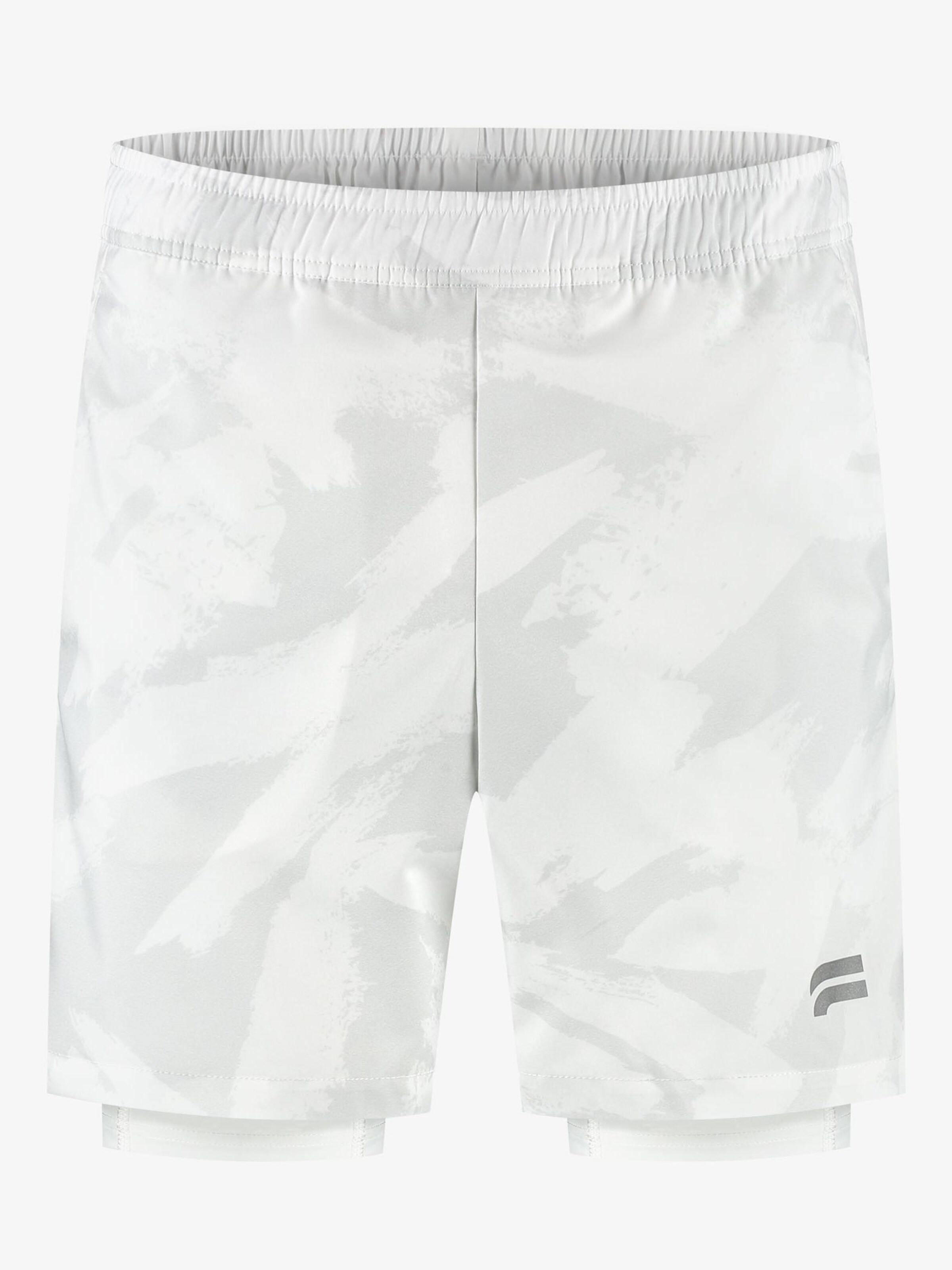 Fortex Fitness Regular Sportbroek 'Active 2-in-1 Shorts' in Wit: voorkant
