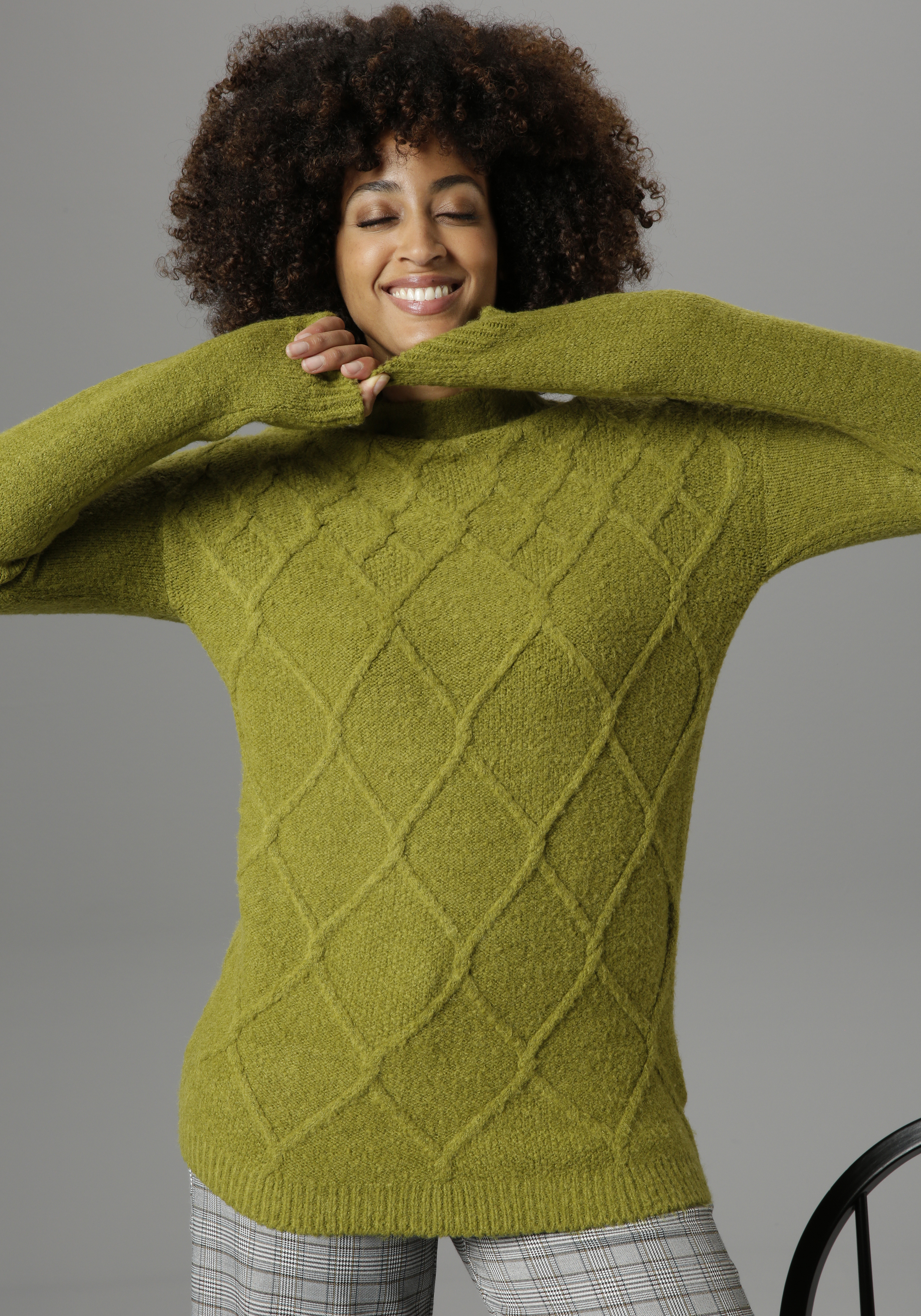 Aniston SELECTED Pullover in Gelb 