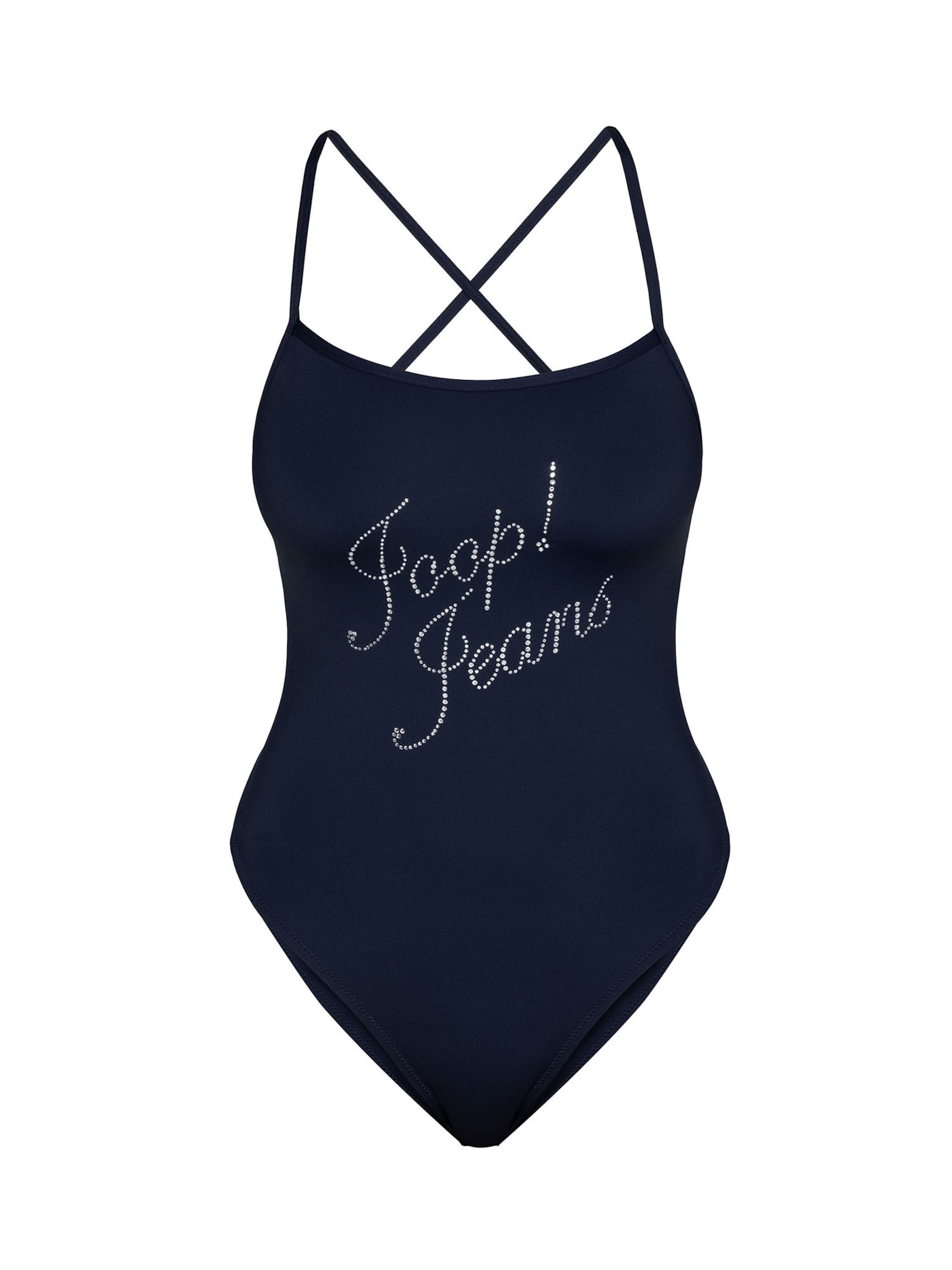 JOOP! Jeans Bustier Badeanzug ' Glamour ' in Blau: Vorderseite
