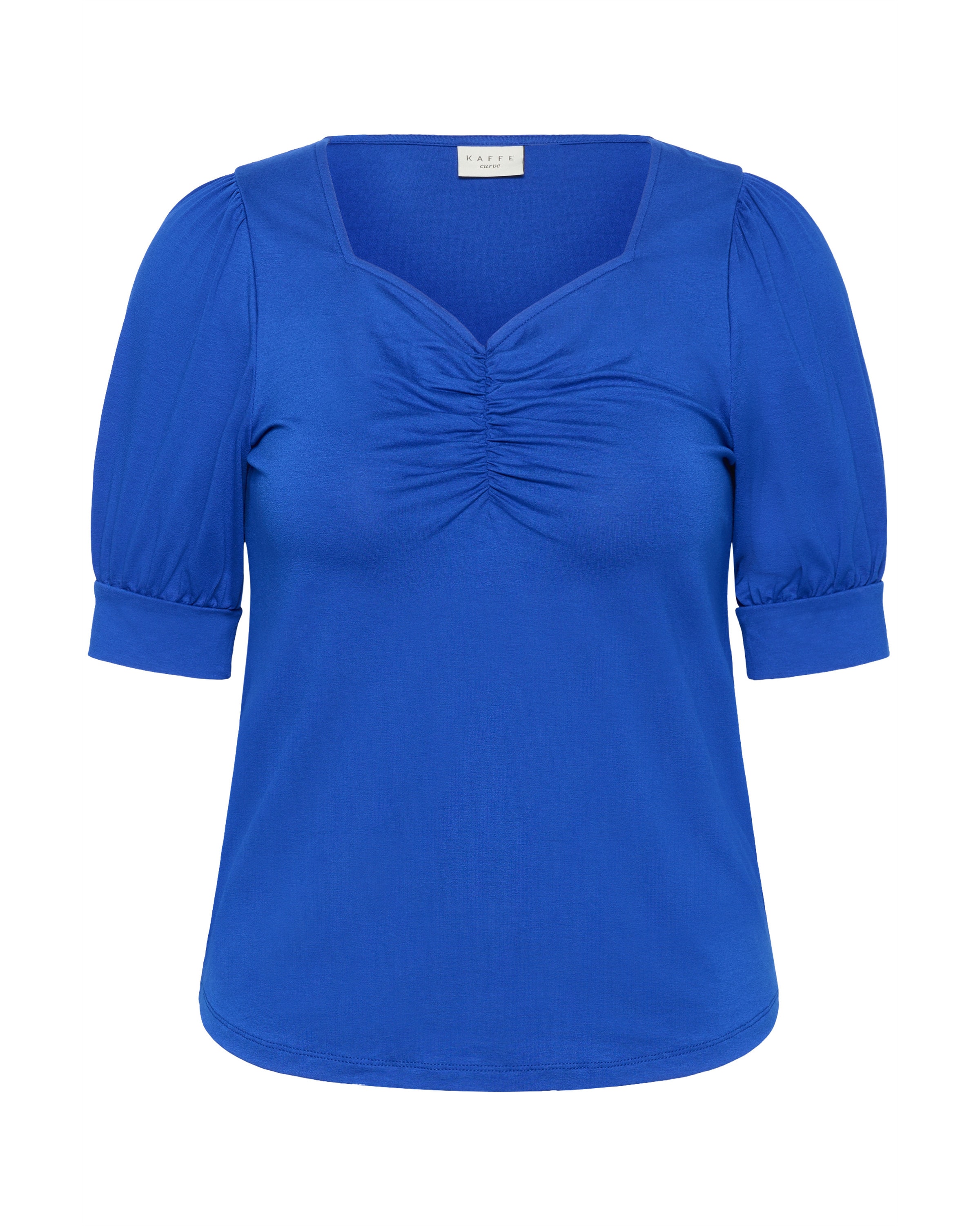 Tricou 'KCSissy' de la KAFFE CURVE pe albastru: față