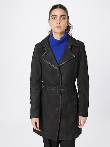 Maze Between-seasons coat in Black: front