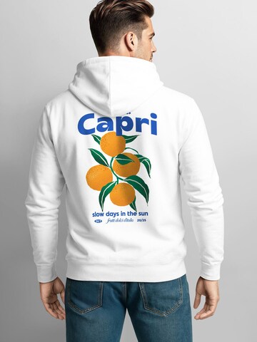 Neverless Zip-Up Hoodie 'Capri Orange' in White