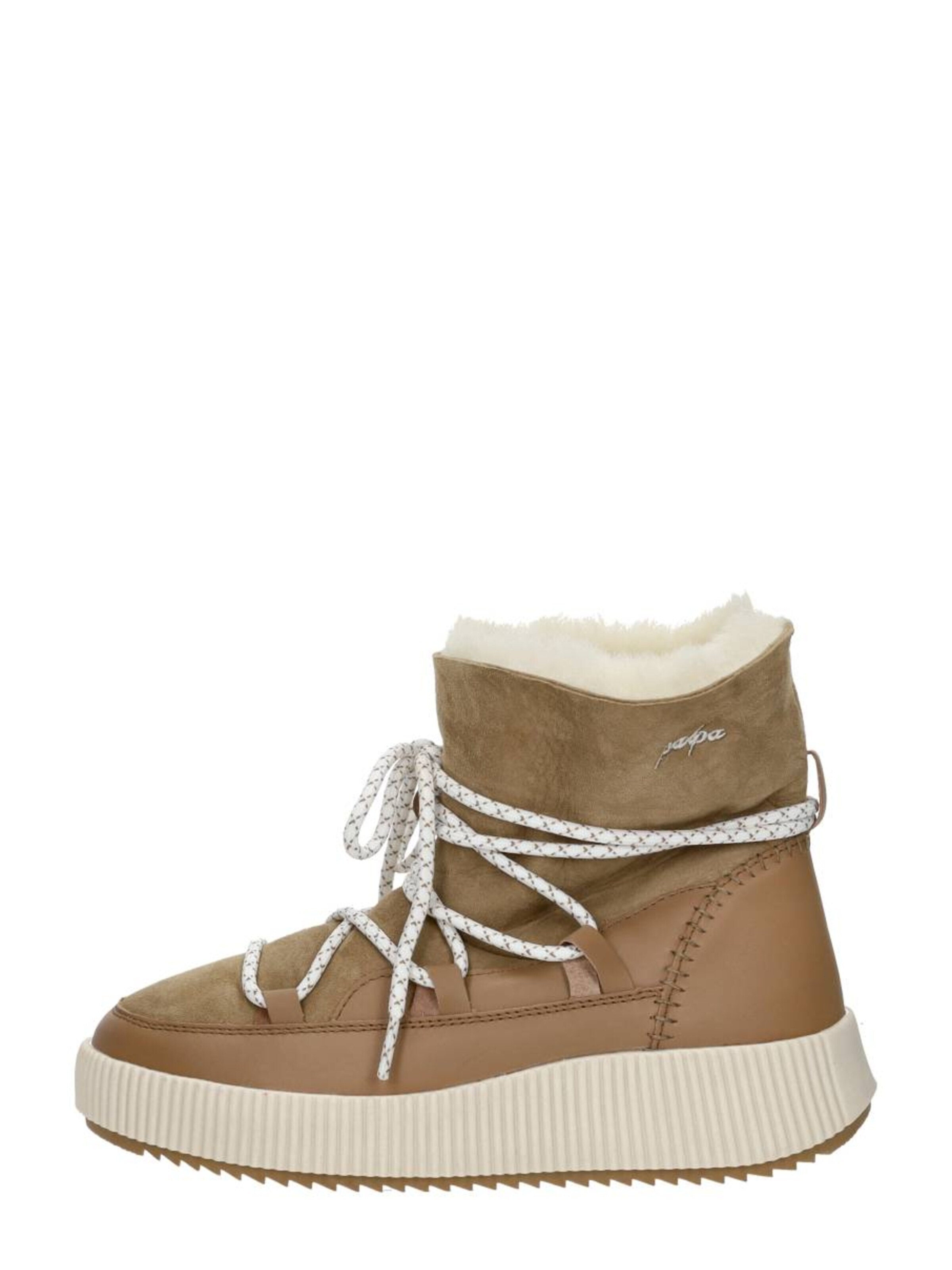 Palpa Boots 'Enkellaarsjes Plat' in Beige: voorkant
