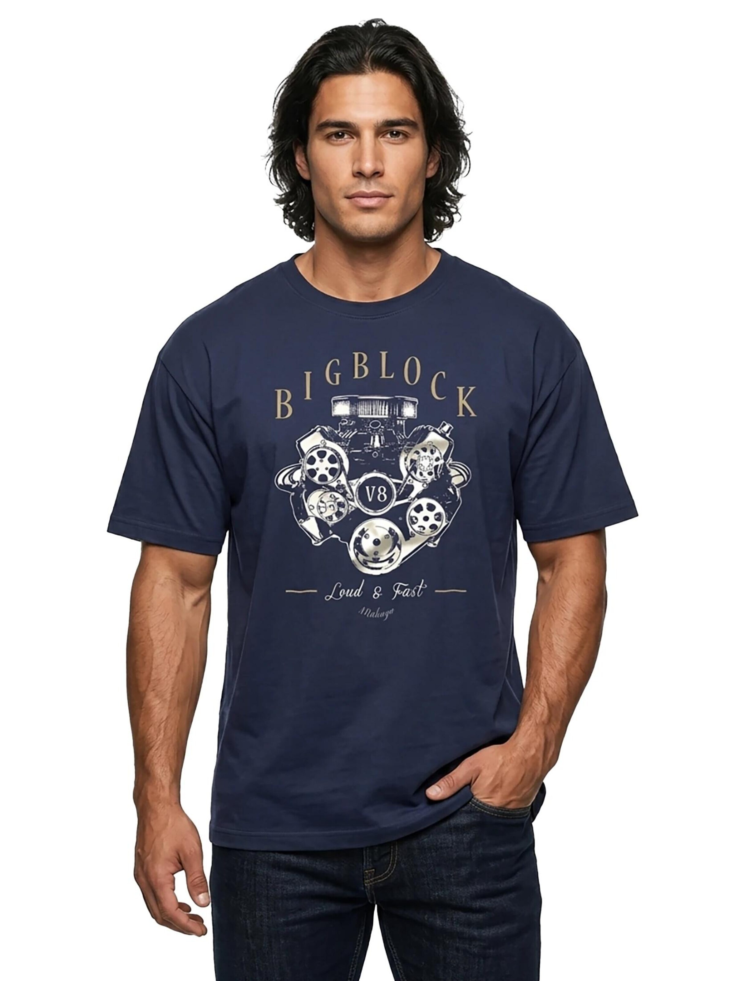 MAKAYA Shirt 'Big Block' in Blue