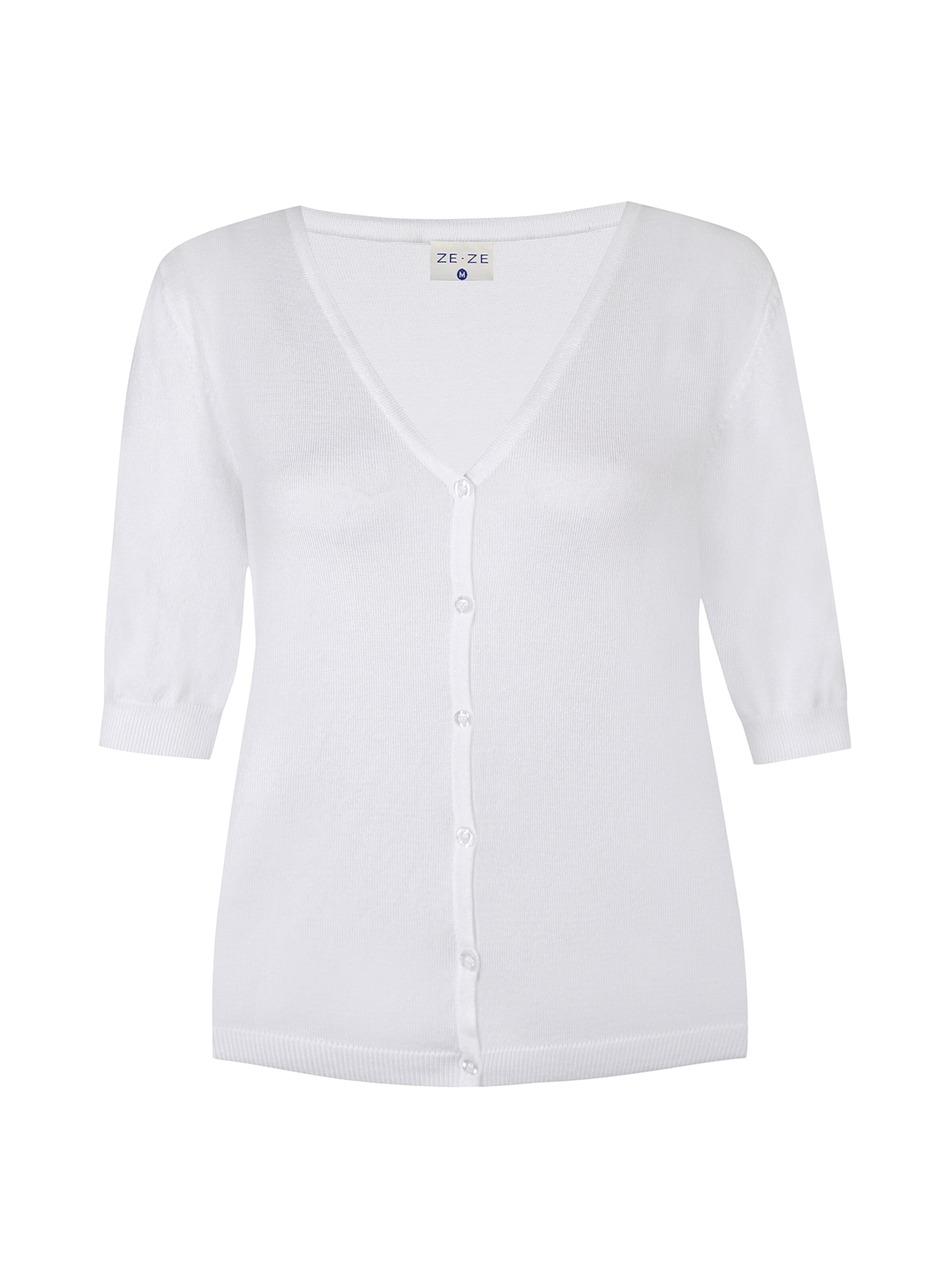 ze-ze Cardigan 'Norma 212' i hvid: forside