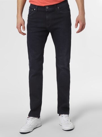 Finshley & Harding Slimfit Jeans ' Lewis ' in Zwart: voorkant