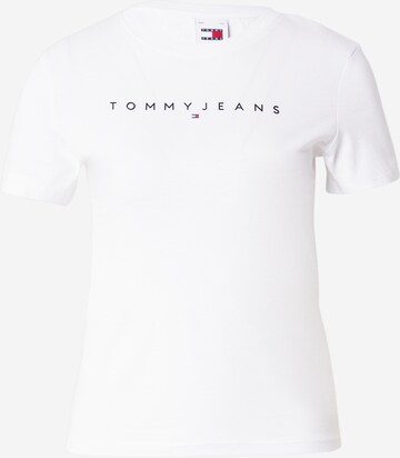 Tommy Jeans T-Shirt 'LINEAR' in Weiß: predná strana
