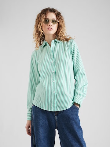 TOMMY HILFIGER - Blusa 'ESSENTIAL' em verde: frente