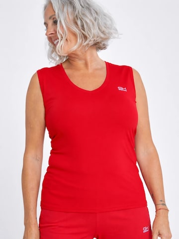Top sportivo 'Loose Fit V-Neck' di SPORTKIND in rosso: frontale