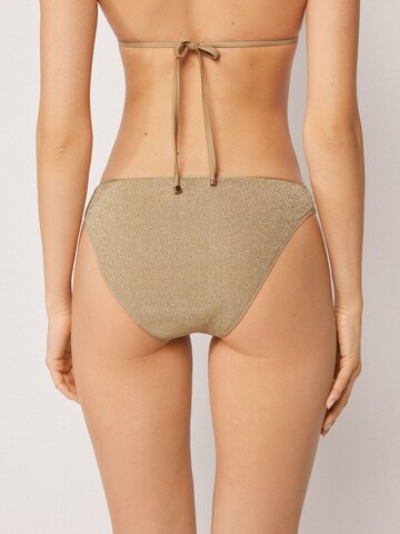CALZEDONIA Bikini Bottoms 'Metallic Glow' in Beige