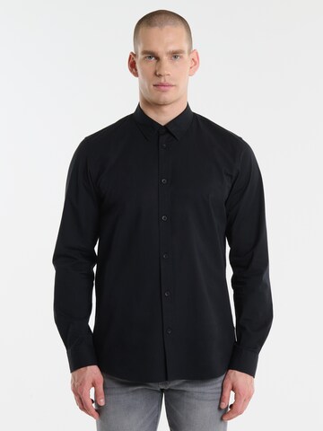 BIG STAR Regular Fit Hemd 'NISSIP' in Schwarz: Vorderseite